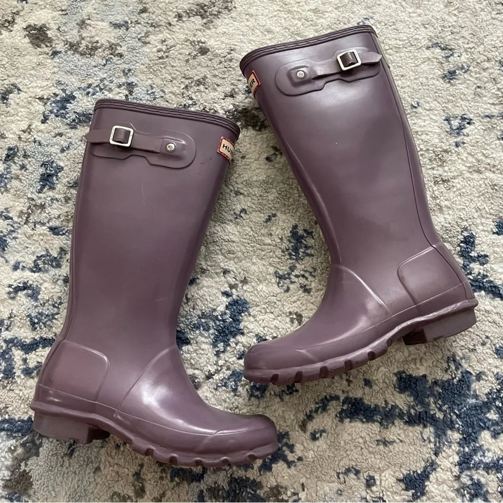 Hunter Classic Tall Rain Boots Lavender Purple Wellies Size 4